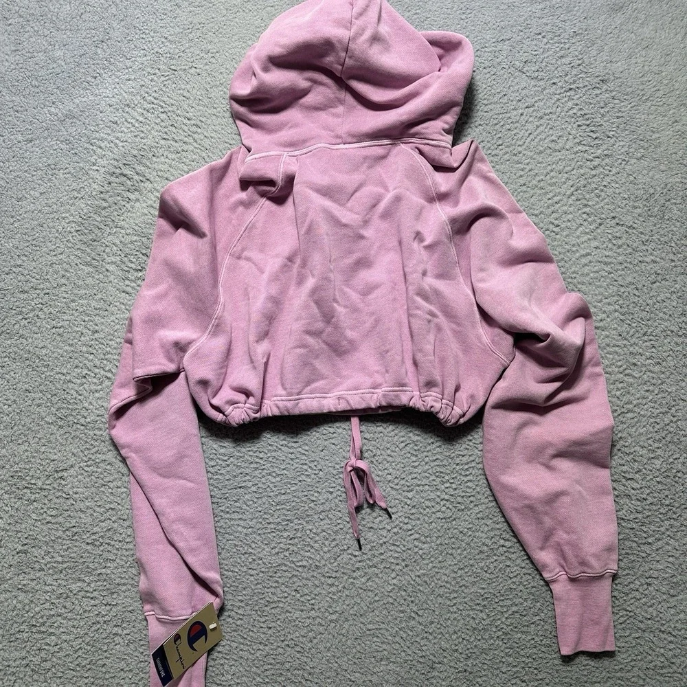 NWT Champion Hoodie Women Medium Mauve Pink  Pullover Cropped‎ Hooded Y2K 90's - Picture 7 of 11